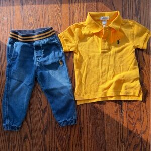 Ralph Lauren Kids Yellow Top and Blue Joggers